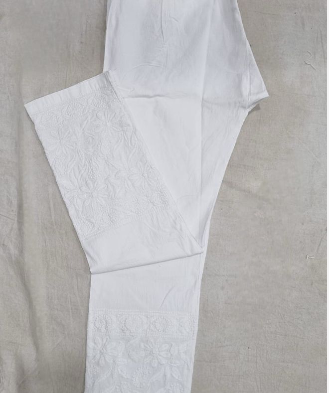 Chikankari Computer Work Cotton Stretchable Pants