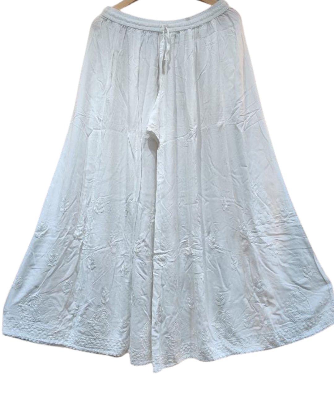 Chikankari Rayon Flared Palazzo