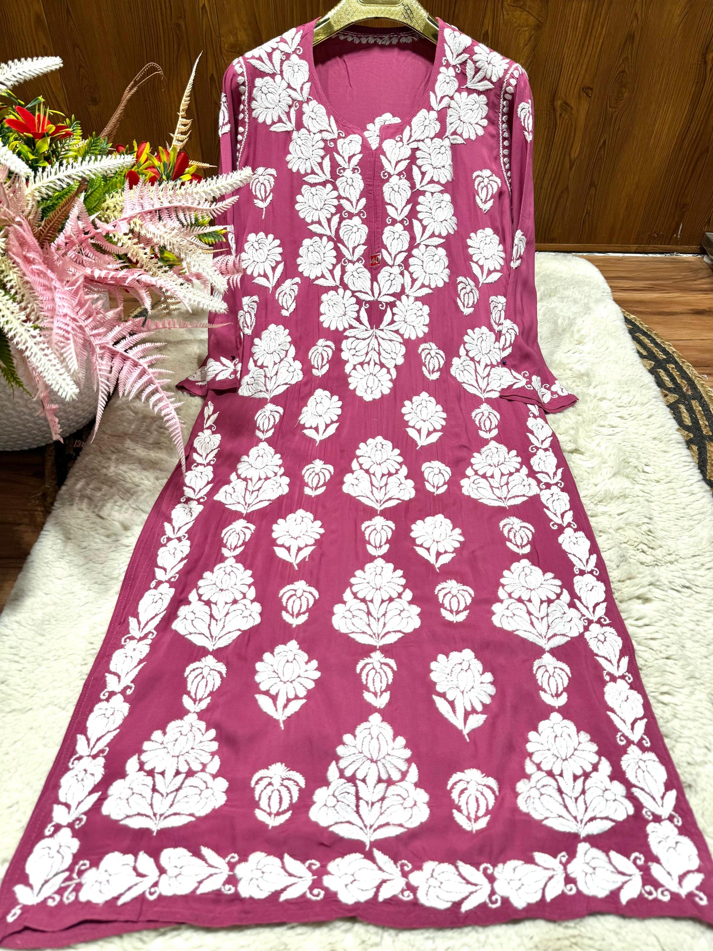 Chikankari Premium Lucknowi Modal Kurti