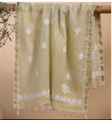 Chikankari Kota Doriya Dyeable Dupatta