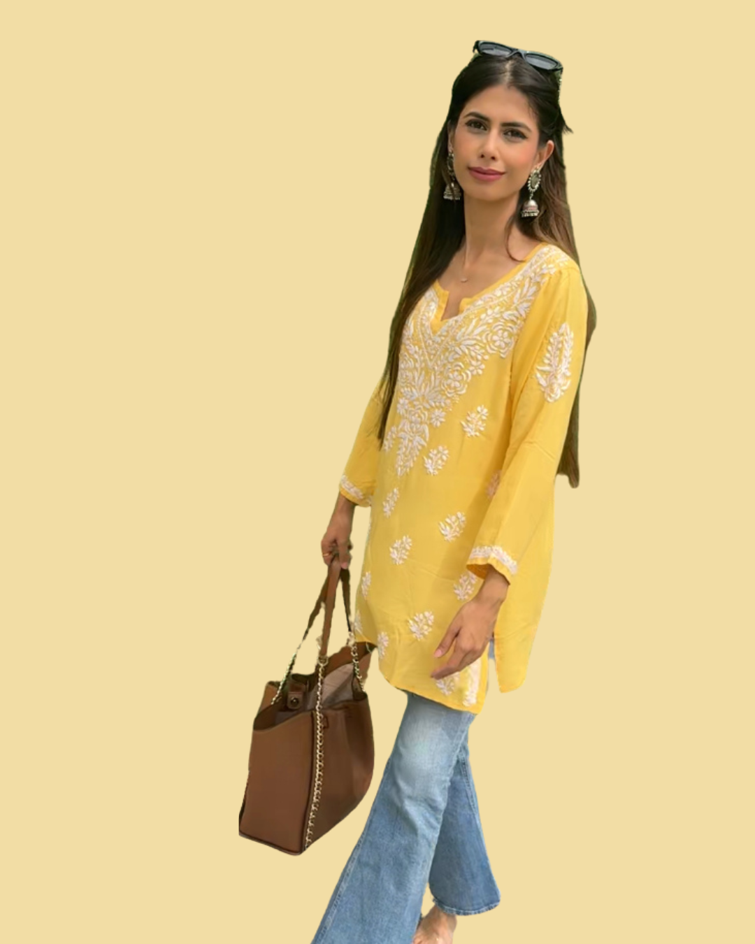 Chikankari short top by House of Anaraa