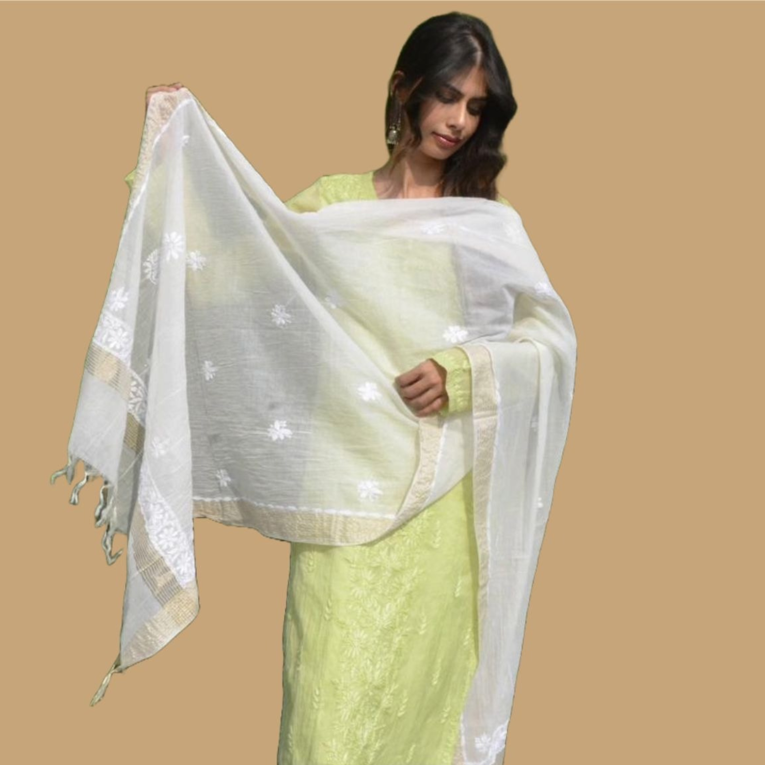 CHIKANKARI STOLES & DUPPATAS.