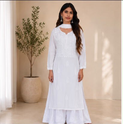 chikankari muslin suit sets by House of Anaraa