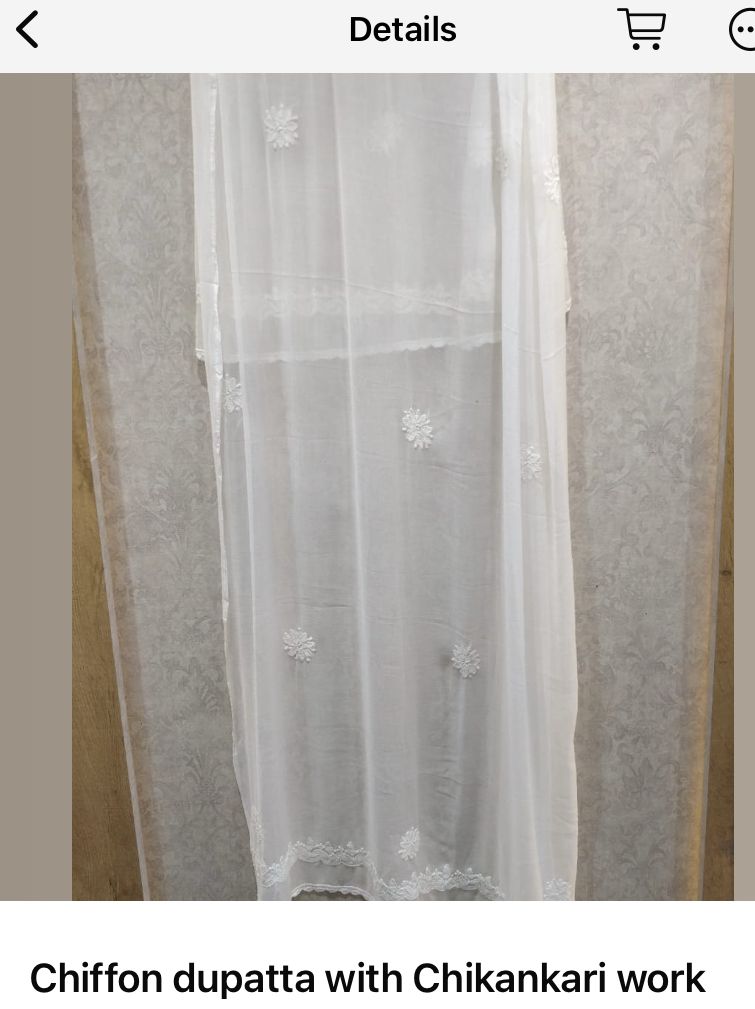 Chikankari Chiffon Dupatta