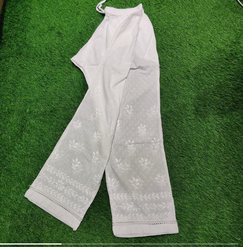 Chikankari Dobby Cotton Straight Pants