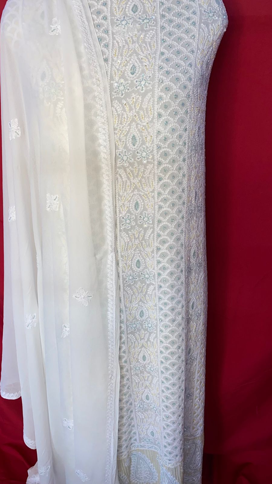 Upgrade your ethnic wardrobe with this unstitched viscose kurti and dupatta set, beautifully adorned with intricate embroidery, shimmering cutdana, and sequins work. Crafted for festive charm and elegance, this set is perfect for customizing into a tailored masterpiece that reflects your style. Ideal for celebrations, weddings, and special occasions.
