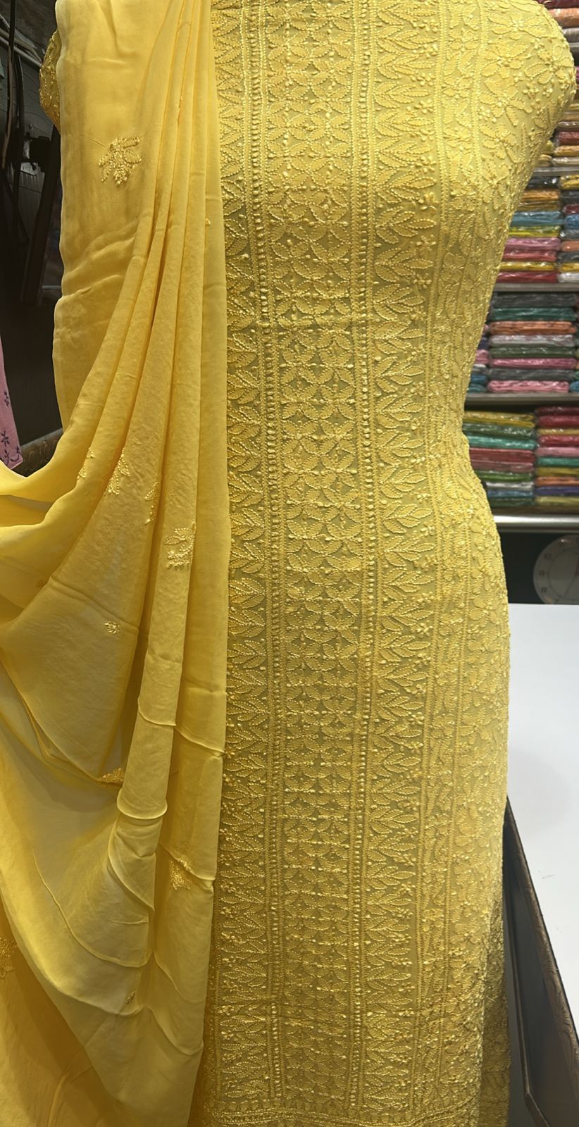 Beautiful Lucknowi Chikankari Unstitched 3-Piece Suit