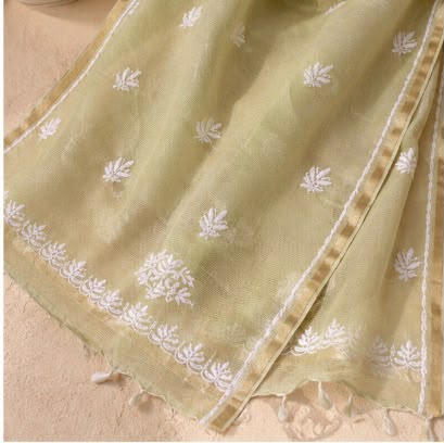 Chikankari Kota Doriya Dyeable Dupatta