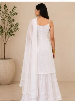 Chikankari Viscose Strap Dyable Suit Set For women-Elegant, Modern Ethenic Wear