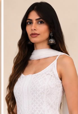 Chikankari Viscose Strap Dyable Suit Set For women-Elegant, Modern Ethenic Wear