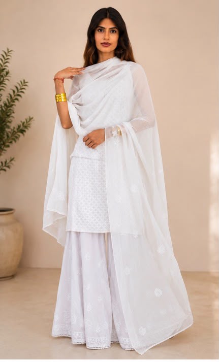 Chikankari Chiffon Dupatta