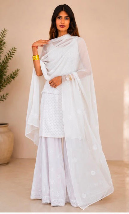 Chikankari Chiffon Dupatta
