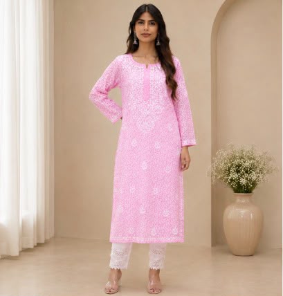 Chikankari kurtis Brasso cotton  |HOUSE OF ANARAA
