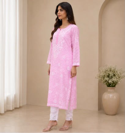 Chikankari kurtis Brasso cotton  |HOUSE OF ANARAA