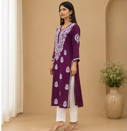 Chikankari Modal Kurti