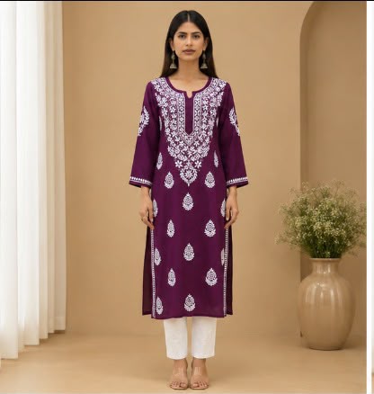 Chikankari Modal Kurti