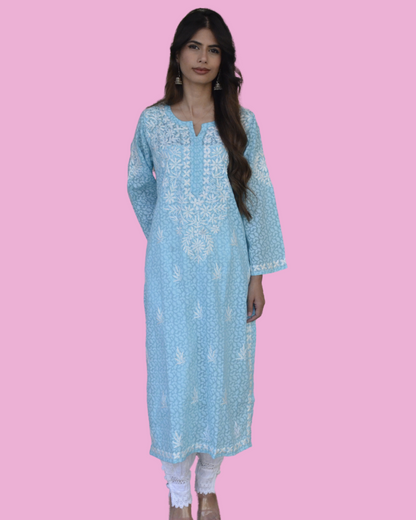 Brasso cotton cikankari kuti with hand embroidery-house of anaraa elegant ethenic wear