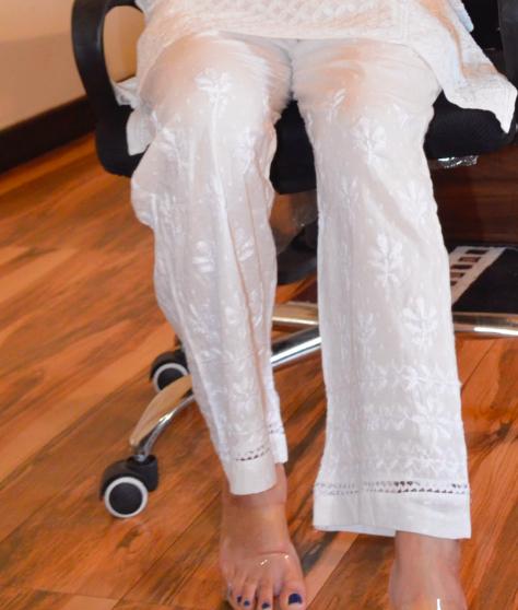 chikankari dobby cotton straight pants with intricate hand embroidery -elegant ethenic bottom wear by house of anaraa