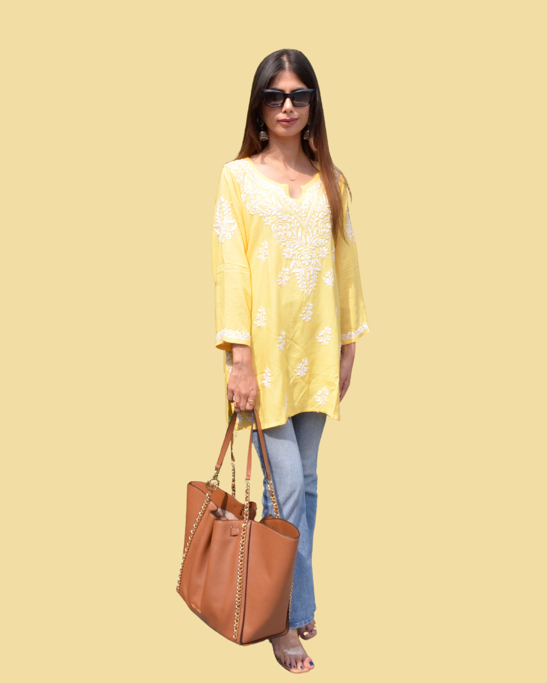 chikankari rayon short tops-breathable, stylish, and hand -embroidered pieces by House of anaraa
