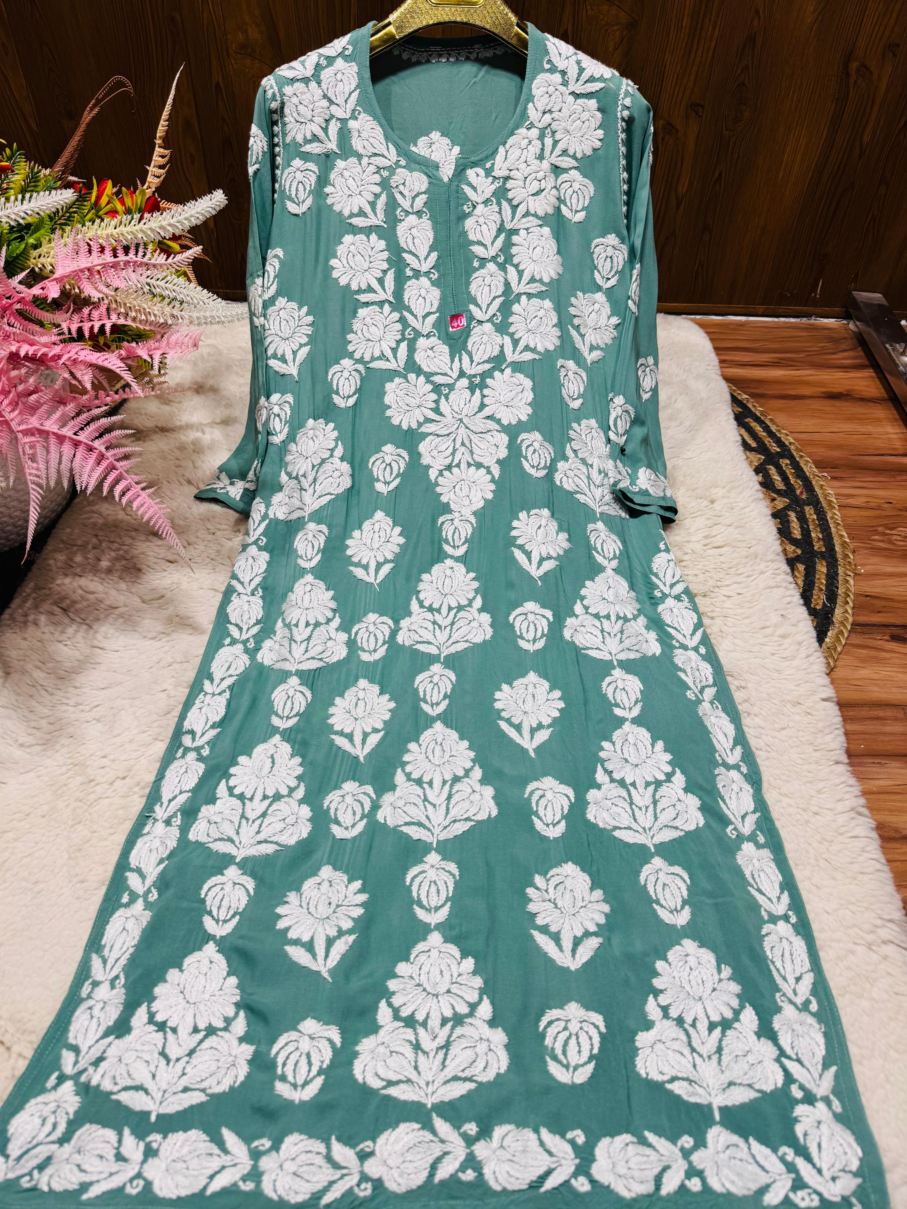 chikankari modal kurti
